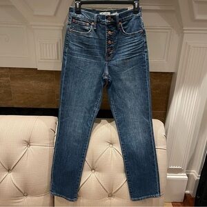 AU: Madewell The Perfect Vintage Crop Jeans Button Front High Rise Women's Sz 26
